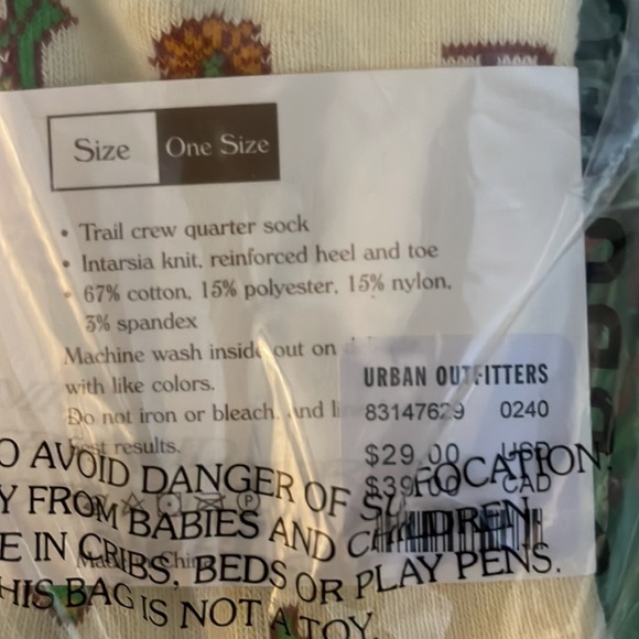 Parks Project Shrooms Ankle Sock, Multi, OS, NWT - Picture 8 of 8